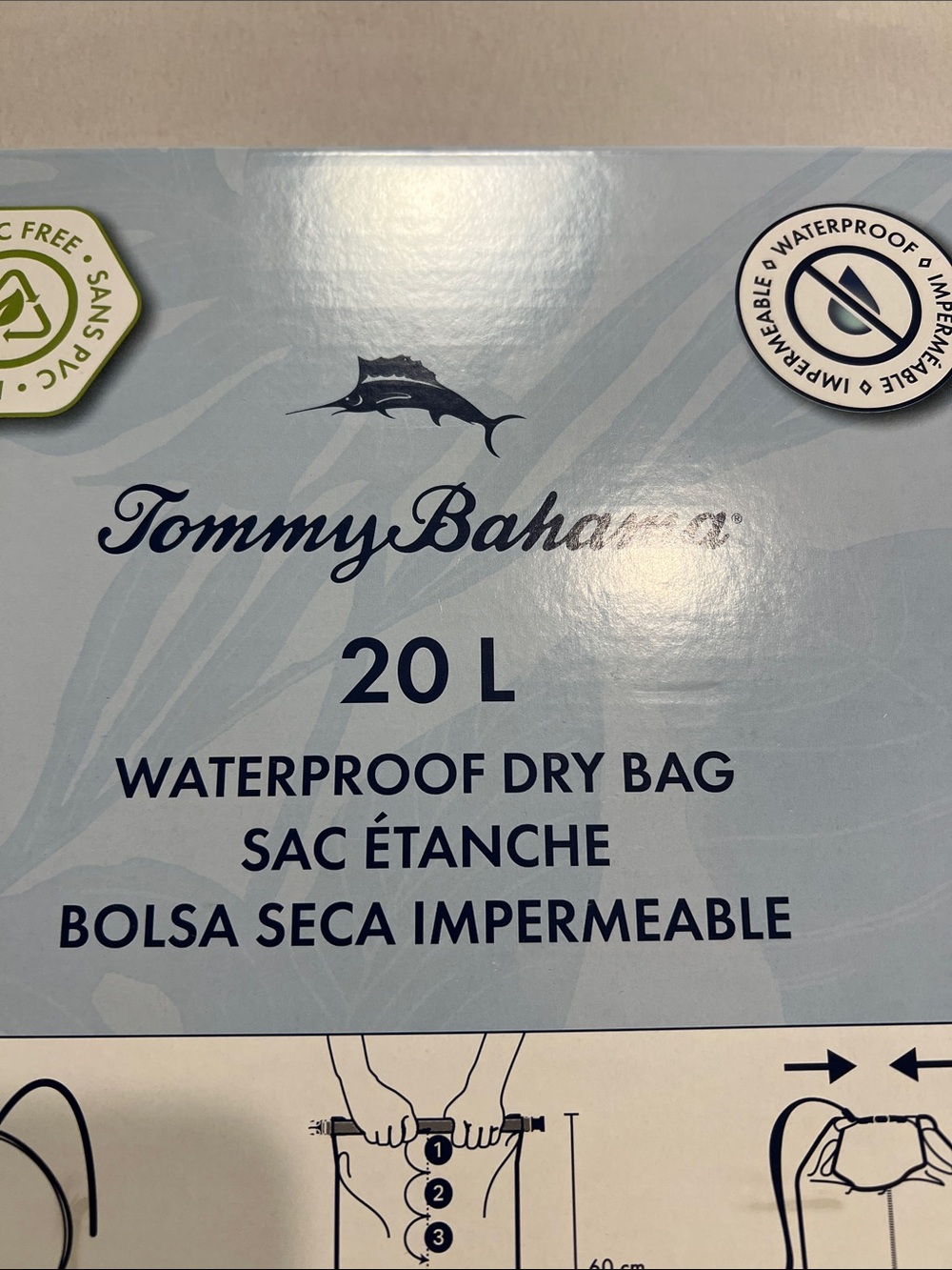 Tommy Bahama Navy Tropical Floral Waterproof Dry Bag - Picture 8 of 11